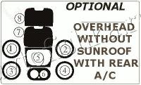 Декоративные накладки салона Mercury Mountaineer 2002-н.в. Overhead Console, без Sunroof с Rear A/C Controls, 8 элементов.