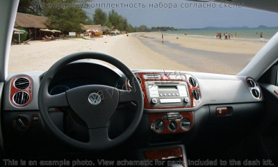 Декоративные накладки салона Volkswagen Tiguan 2010-н.в. полный набор, авто AC Control