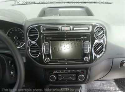 Декоративные накладки салона Volkswagen Tiguan 2010-н.в. полный набор, авто AC Control
