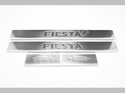 Ford Fiesta (2009-) накладки на пороги из нержавеющей стали, 4 шт.